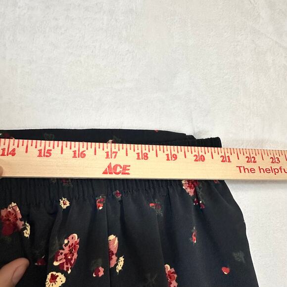 VTG TR Bentley Plus 24 Black Red Floral Midi Skirt Summer Resort Cottage Fairy - Picture 7 of 9